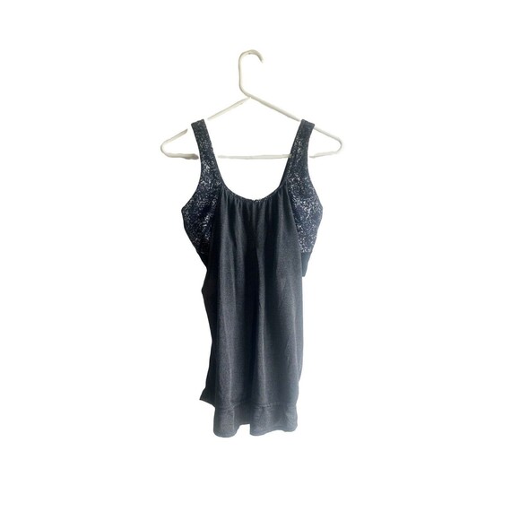 Lululemon Athletic Yoga Runtimes Tank Top Round Neck Sleeves Black Grey Size 6 - Picture 1 of 5